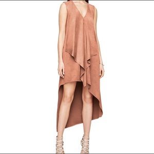 Terra-cotta faux-suede, sleeveless dress